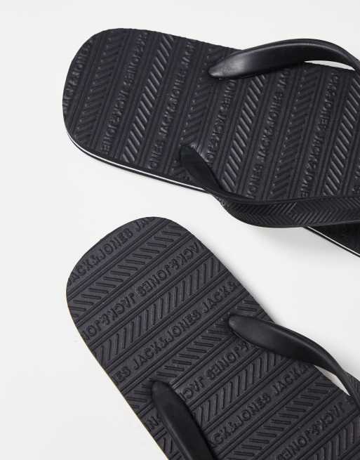 Chanclas negras con logo de Jack Jones