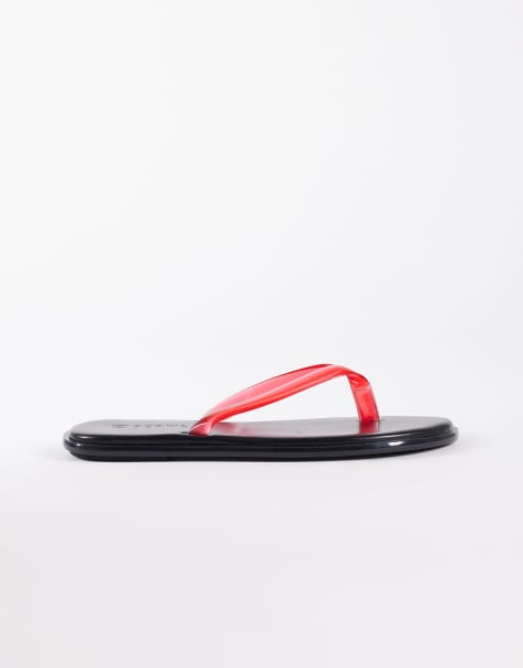 Chanclas negras con tiras rojas de goma de SEQWL - view 1