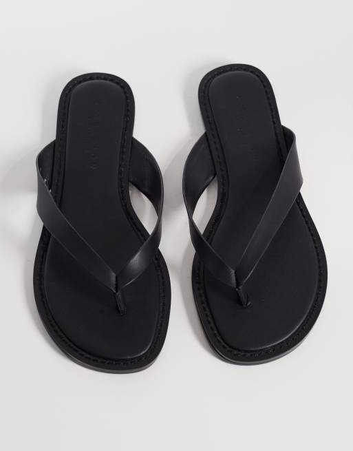 Chanclas negras de cuero premium Fenna de ASOS DESIGN, 2 de 4