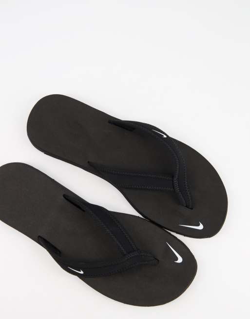 Chanclas negras de dedo con logo de Nike ASOS