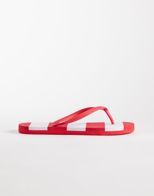 Chanclas rojas a rayas de ONLY, 2 de 4