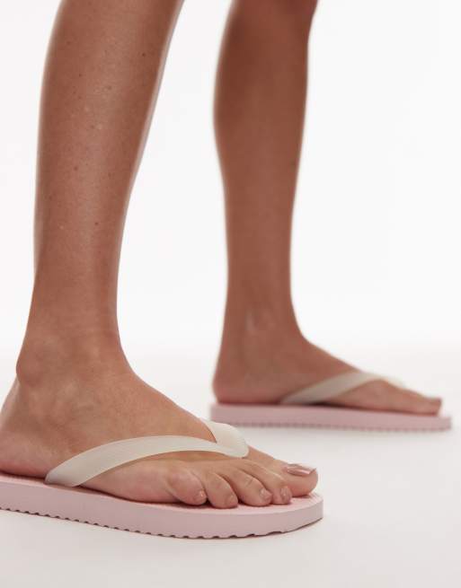 Chanclas rosa pastel con logo de Tommy Jeans, 4 de 4