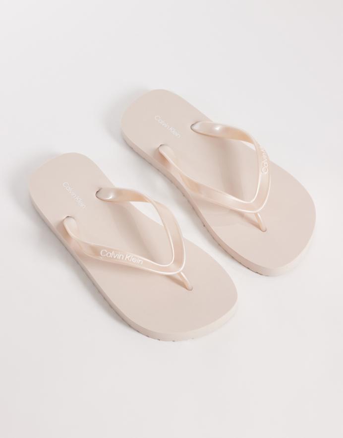 Calvin Klein Chanclas rosas metalizadas de Jeans
