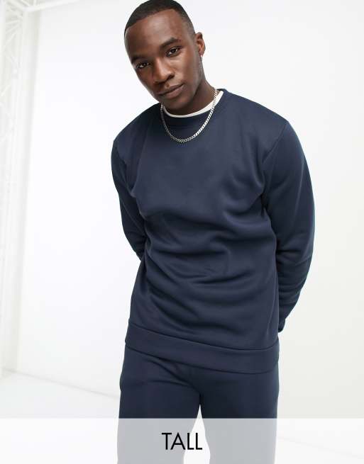 Chándal azul marino de joggers y sudadera con cuello redondo de DTT Tall