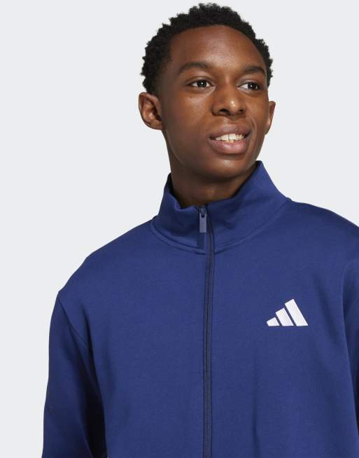 Chándal azul oscuro básico con 3 rayas de felpa Sportswear de adidas Performance, 3 de 4