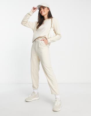 Chándal beis de sudadera y joggers de corte slim de DESIGN | ASOS