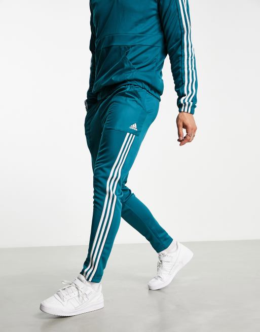 Chándal color cerceta con rayas de tricot de adidas Sportswear