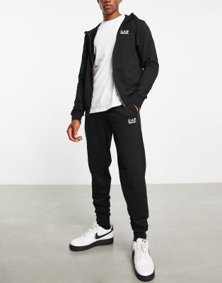 Chándal negro con capucha de felpa de rizo Core ID de Armani EA7