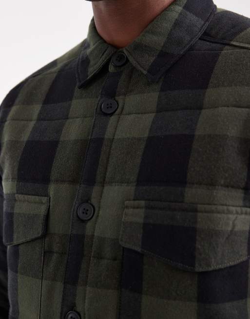Chaqueta a cuadros verdes y negros guateada de ONLY & SONS, 3 de 5