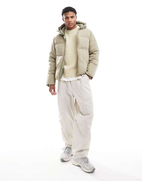 Chaqueta acolchada beis de corte cuadrado extragrande de Jack & Jones - view 1