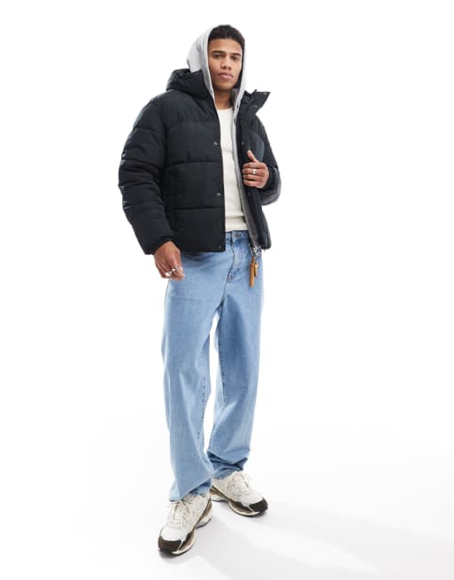 Jack & Jones short puffer jacket in black