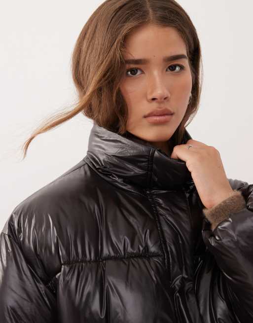 Chaqueta acolchada negra brillante de Noisy May, 4 de 4