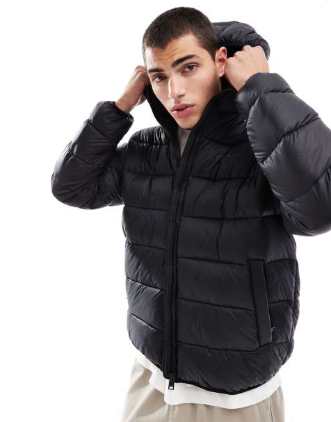 Chaqueta acolchada negra con capucha Legacy de Champion - view 1