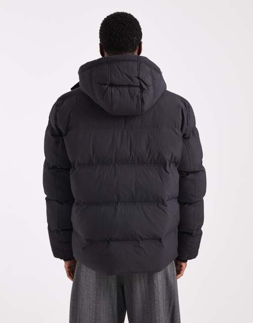 Chaqueta acolchada negra de nailon de Selected, 3 de 5