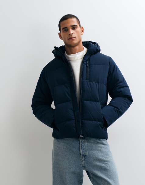 Chaqueta azul marino acolchada con capucha de Jack & Jones - view 1