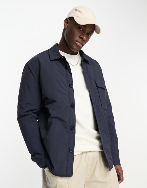 Chaqueta azul marino acolchada estilo worker de Selected Homme 