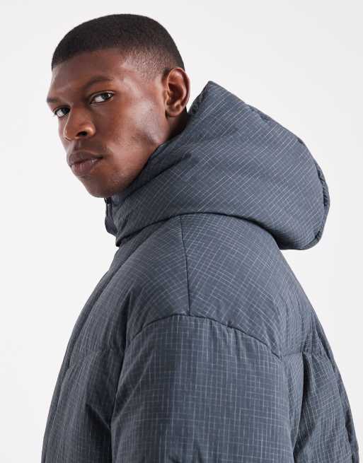 Chaqueta azul marino acolchada extragrande de tejido antidesgarros de ASOS DESIGN, 4 de 5