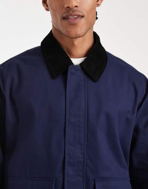 Chaqueta azul marino de estilo campestre con solapas en contraste de ASOS DESIGN, 5 de 5