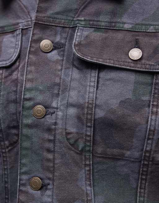 Chaqueta azul marino estilo camionero con estampado de camuflaje de Weekday (parte de un conjunto), 3 de 5