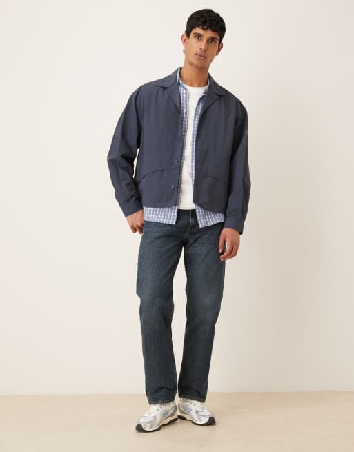 Chaqueta azul marino oscuro de nailon ligero de ASOS DESIGN, 2 de 5