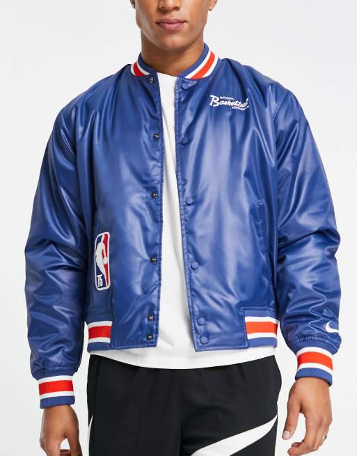 Chaqueta azul unisex con estampado de la NBA vintage de Nike Basketball |