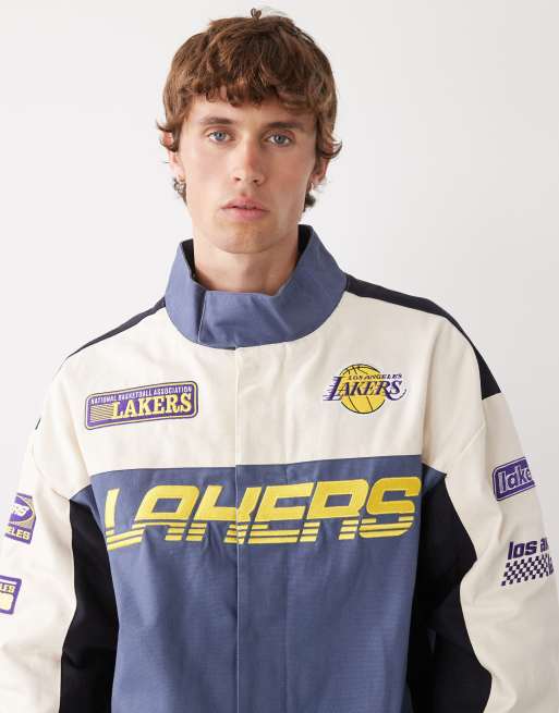 Chaqueta azul y blanca de estilo motocross con logo de los LA