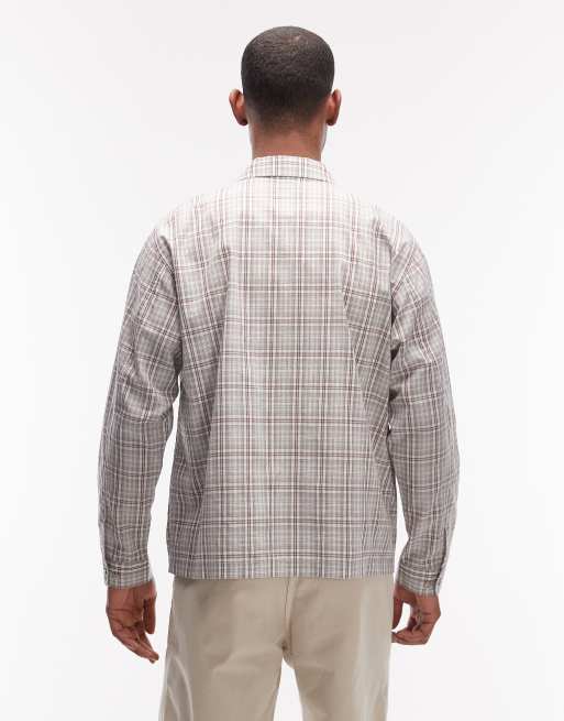 Chaqueta beis a cuadros con cremallera Garage de Gramicci , 3 de 5