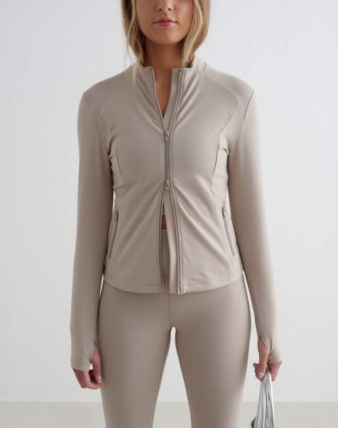 Chaqueta beis arcilla oscuro con cremallera Sense de Aim'n - view 1