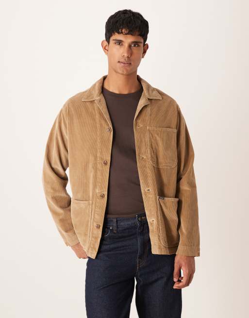 Chaqueta beis caqui estilo camisa con etiqueta del logo de pana gruesa de Polo Ralph Lauren