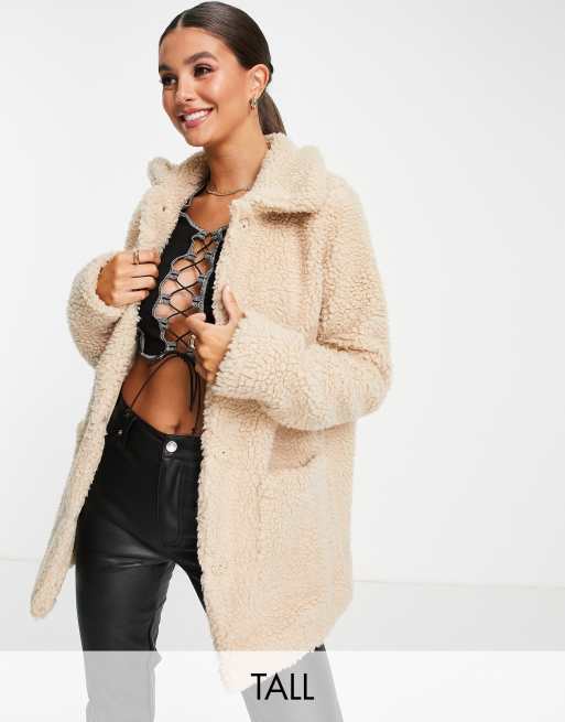 Chaqueta beis de borreguito tipo peluche de Only Tall