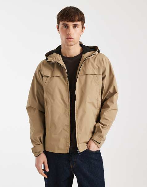Chaqueta beis de corte cuadrado con capucha Rory de Redefined Rebel - view 1