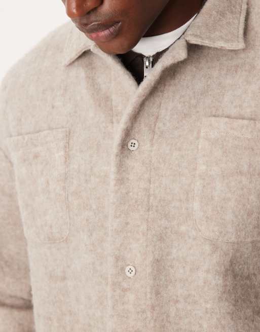 Chaqueta beis holgada de tejido efecto lana de ASOS DESIGN, 5 de 5