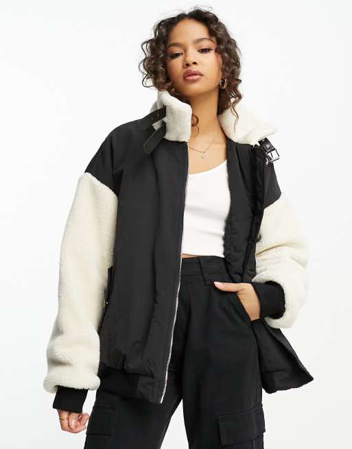 Chamarra discount biker blanca
