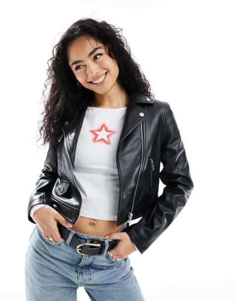 Chaqueta biker de piel sintética negra ultimate de ASOS DESIGN - view 1