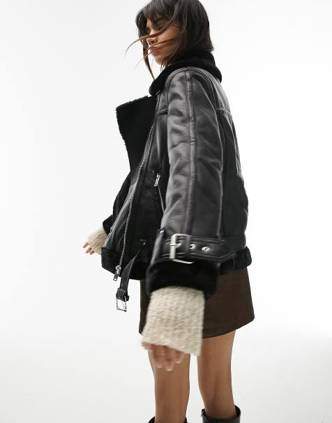 Mujer Chaqueta Negra Corto Cuero Chic Estilo Gótico Motero Chaqueta Corta