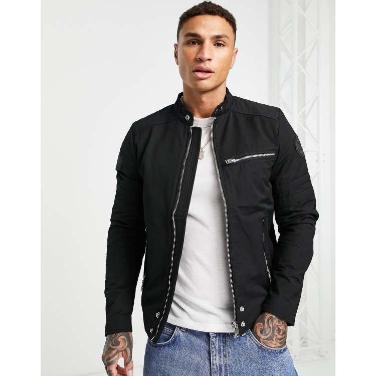極美品✨ DIESEL シングルライダース J-GLORY 黒 M ナイロン Chaqueta biker negra J-Glory de Diesel | ASOS