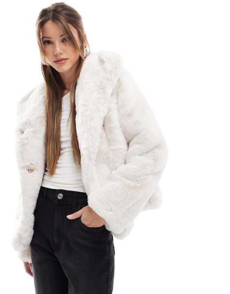 Chaqueta blanca de piel sintética de Morgan - view 1