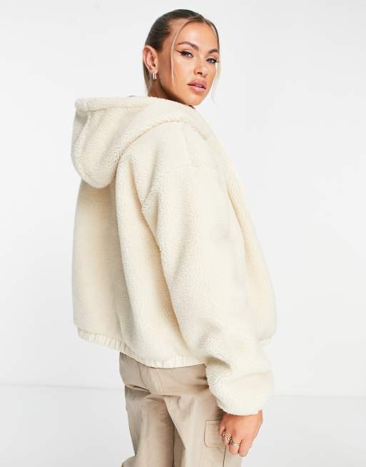 Chaqueta blanco hueso con capucha de borreguito A-Harness de Napapijri, 2 de 4