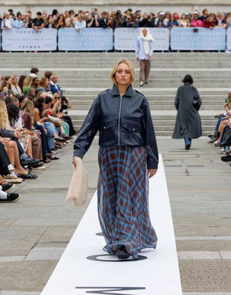 Chaqueta bomber azul lavado de cuero sintético de Topshop - view 1