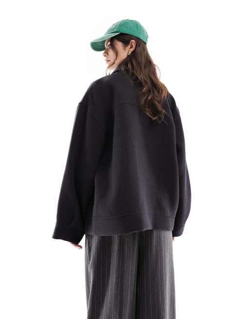 Chaqueta bomber azul marino oscuro de mezcla de lana de ASOS DESIGN, 2 de 4