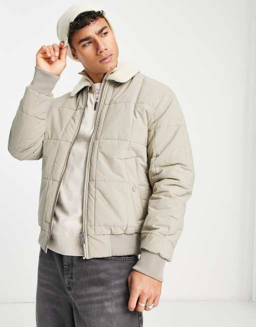 Chaqueta Jack Jones Beige Logo Pequeño