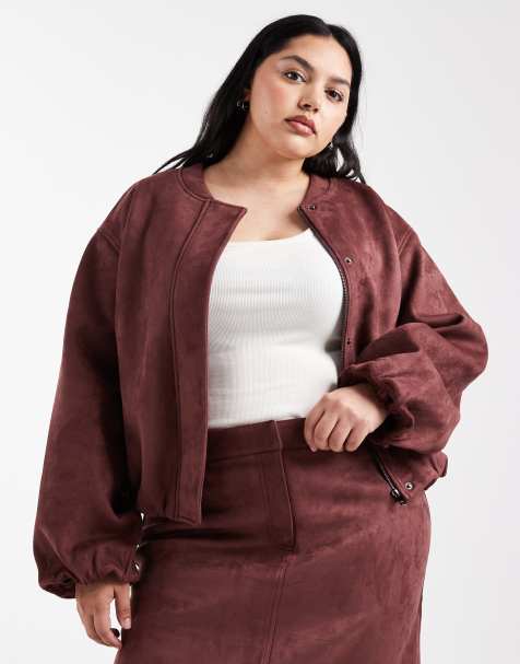 Chaqueta bomber burdeos de antelina de 4th & Reckless Plus (parte de un conjunto) - view 1