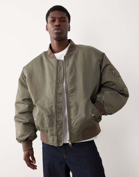 Chaqueta bomber caqui extragrande de ASOS DESIGN - view 1