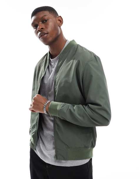 Chaqueta bomber caqui ligera de ASOS DESIGN - view 1