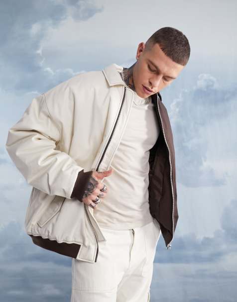 Chaquetas de cuero para hombre, chaqueta bomber, chaqueta de terciopelo