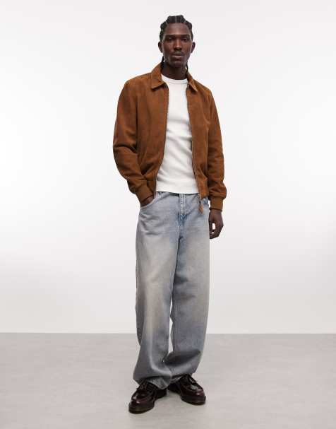 Chaqueta bomber color óxido con solapas de ante auténtico de Schott - view 1