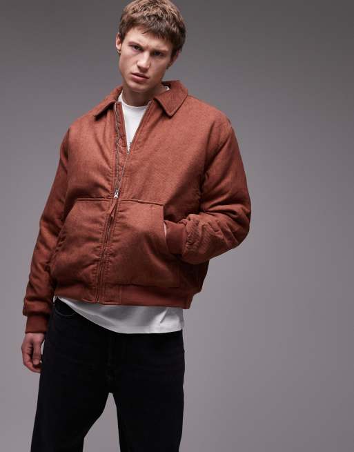 Chaqueta bomber color óxido holgada de pana de Topman ASOS
