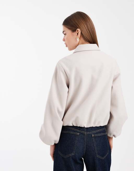 Chaqueta bomber color piedra con cremallera de New Look, 3 de 4