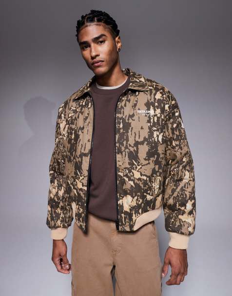 Chaqueta bomber con estampado de camuflaje digital de Sixth June - view 1