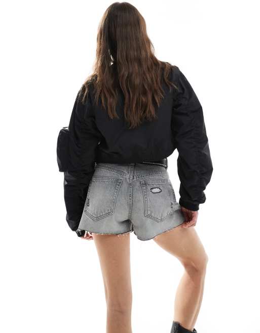 Chaqueta bomber corta negra con detalle de bolsillo de ONLY, 4 de 4